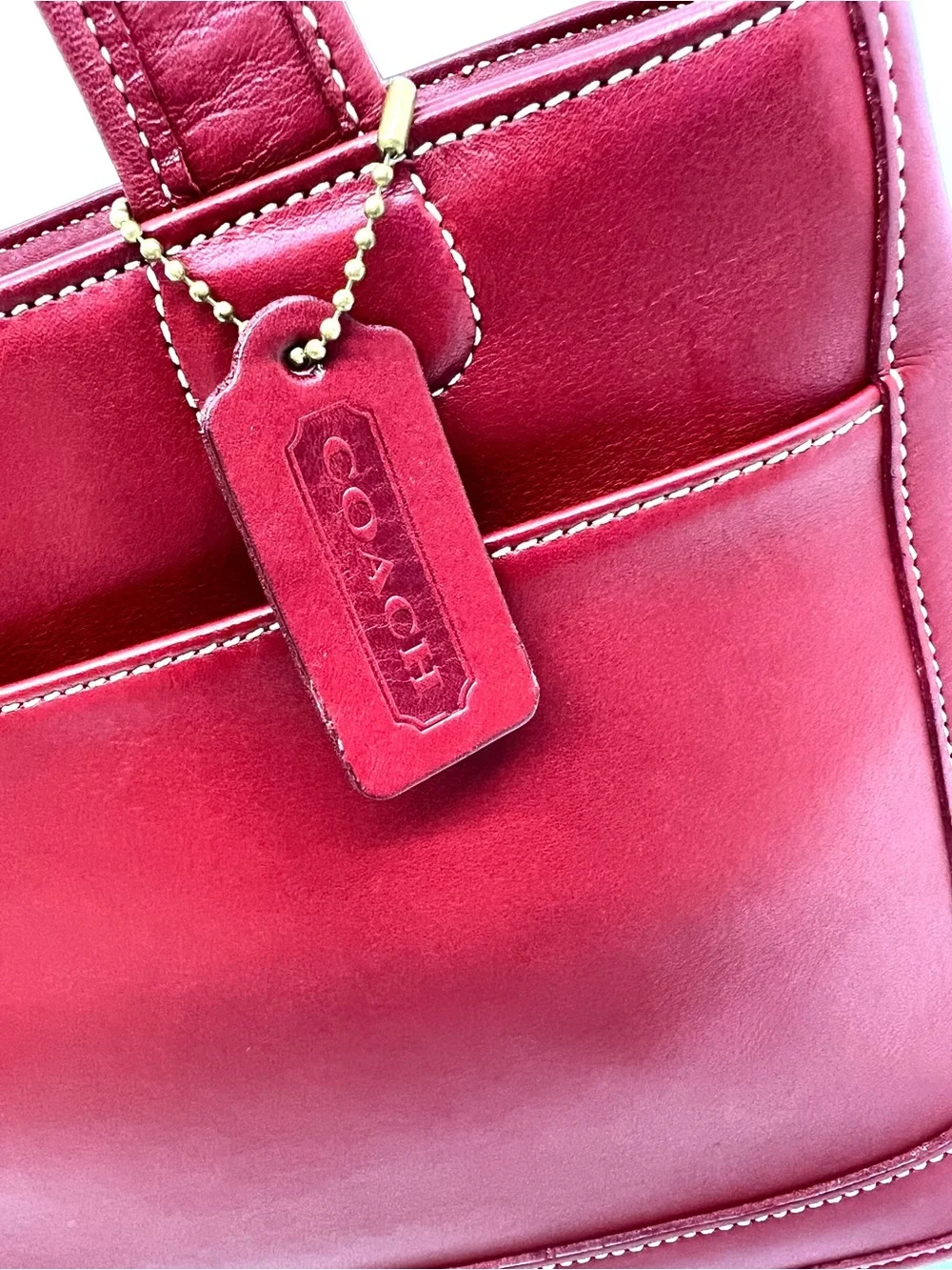 Vintage Coach 9303 Bleecker Satchel Red Glove Tanned Leather USA